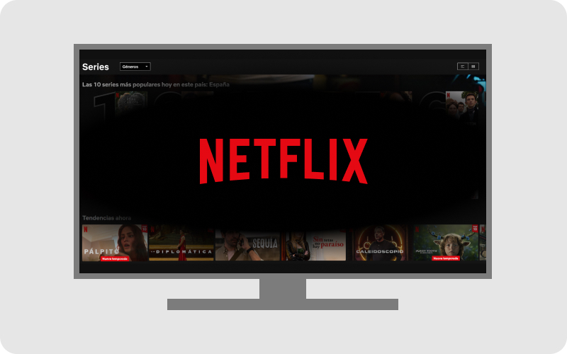 An image of a TV with the Netflix logo in the centre.